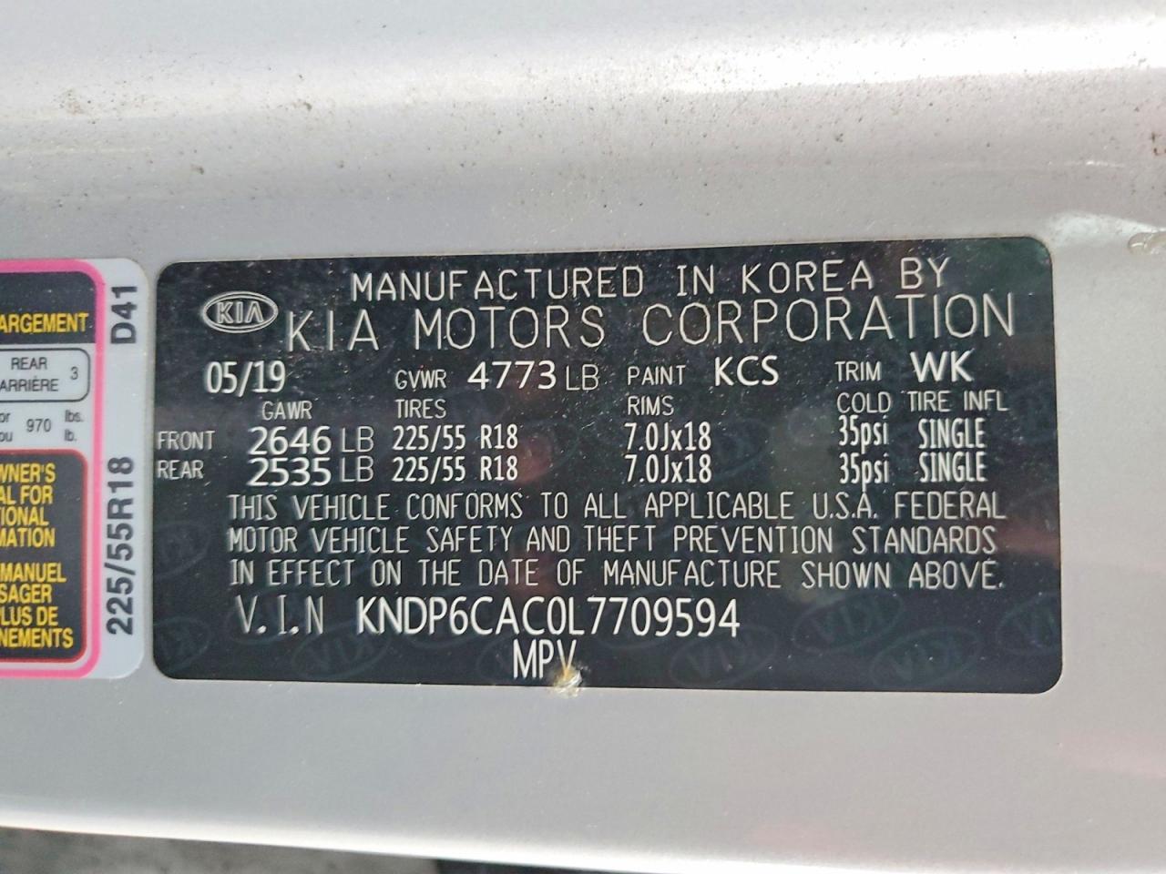 2020 KIA SPORTAGE S photo 13