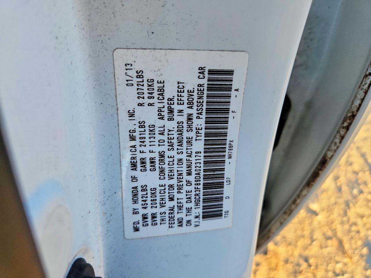 2013 HONDA ACCORD EXL photo 12