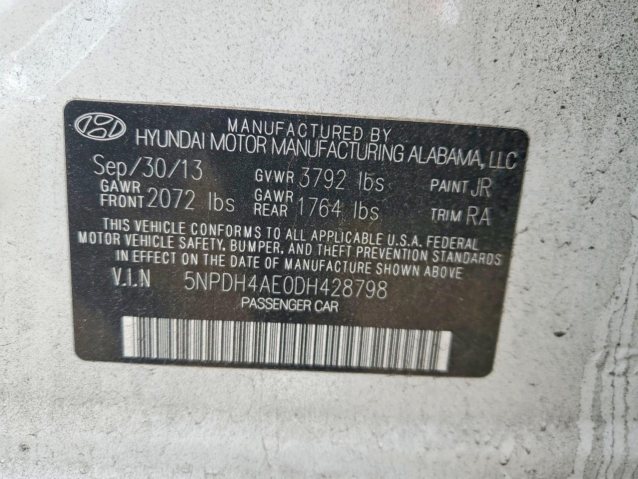 2013 HYUNDAI ELANTRA GLS photo 12