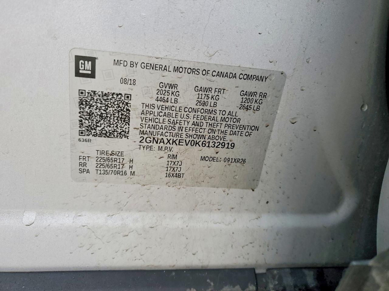 2019 CHEVROLET EQUINOX LT photo 14