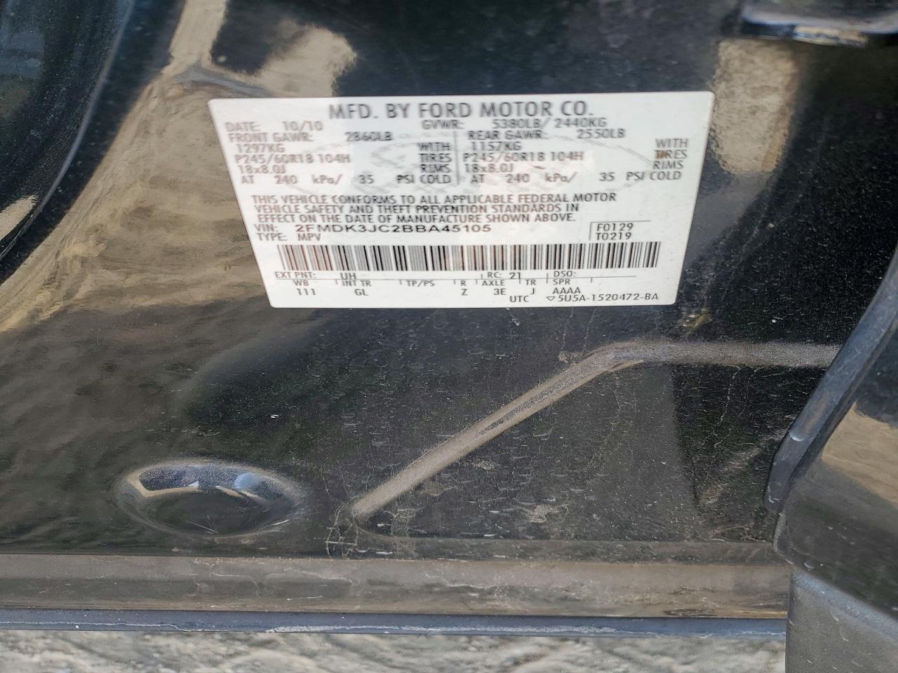 2011 FORD EDGE SEL photo 37