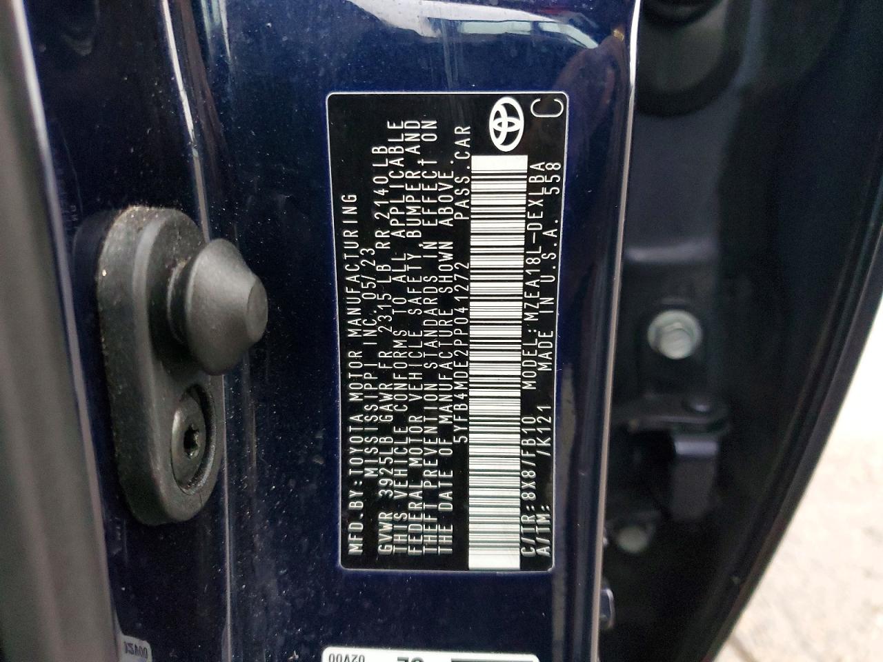 2023 TOYOTA COROLLA LE photo 12
