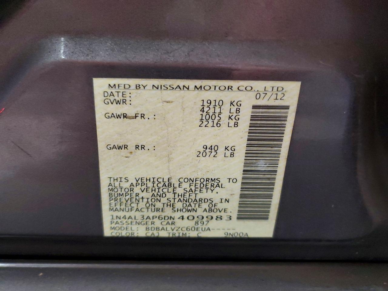 2013 NISSAN ALTIMA 2.5 photo 23
