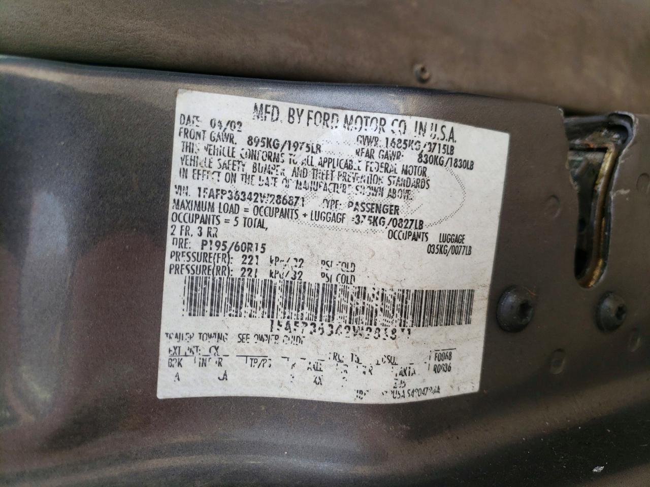 2002 FORD FOCUS SE photo 13