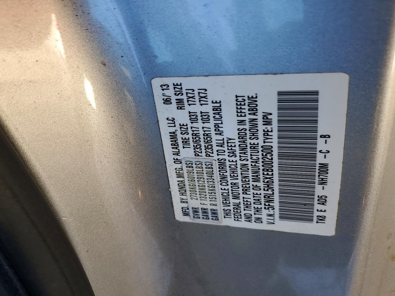 2014 HONDA ODYSSEY EXL photo 13