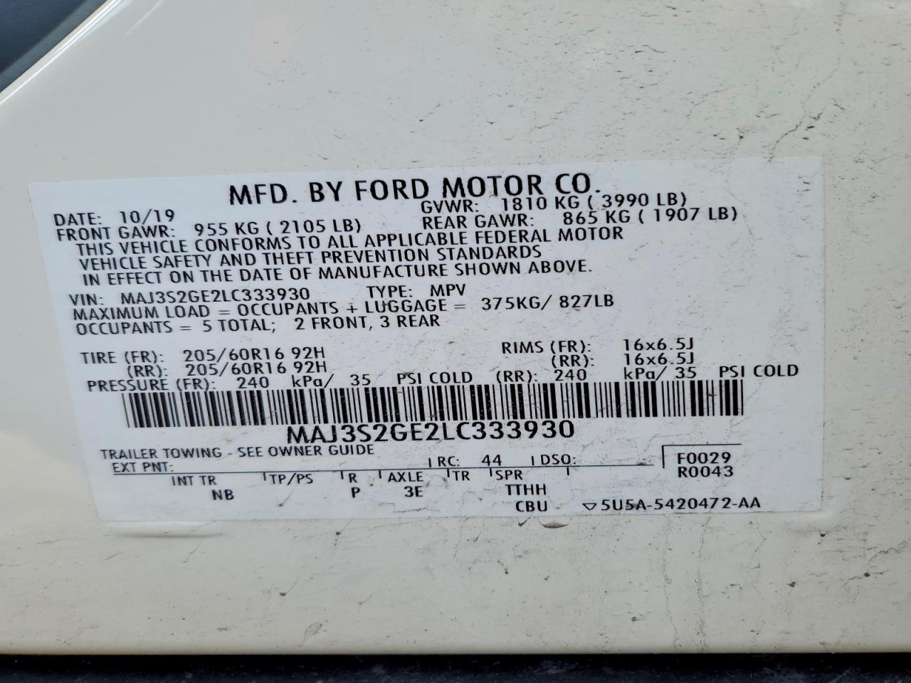 2020 FORD ECOSPORT SE photo 13
