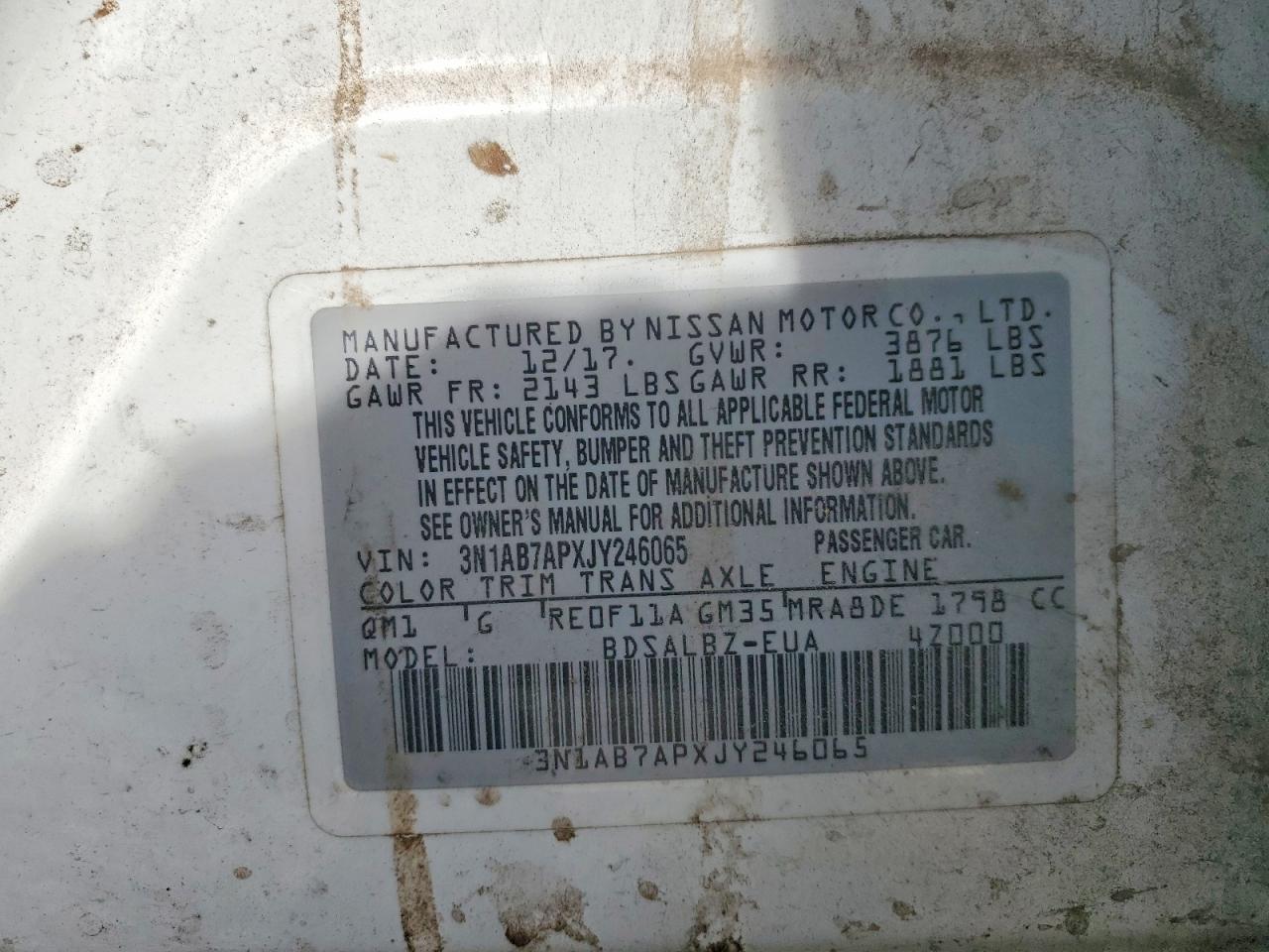 2018 NISSAN SENTRA S photo 12