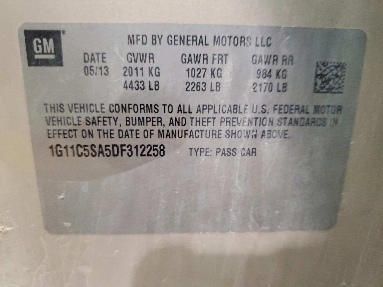 2013 CHEVROLET MALIBU 1LT photo 12