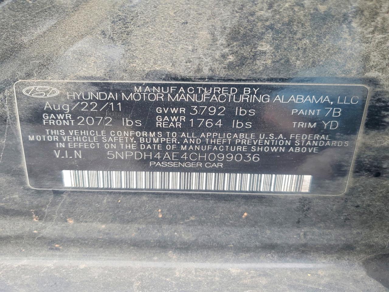 2012 HYUNDAI ELANTRA GLS photo 23