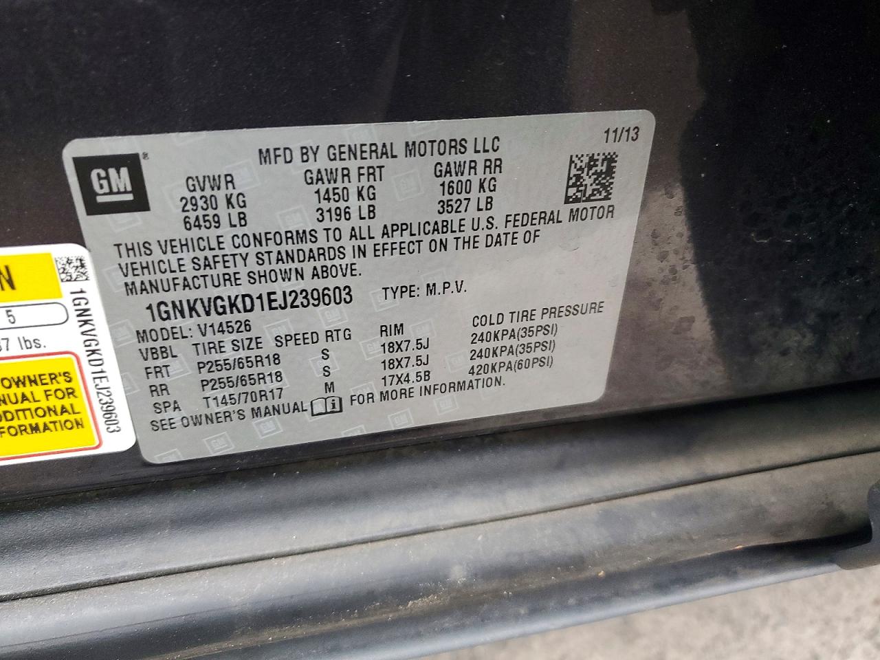 2014 CHEVROLET TRAVERSE LT photo 13