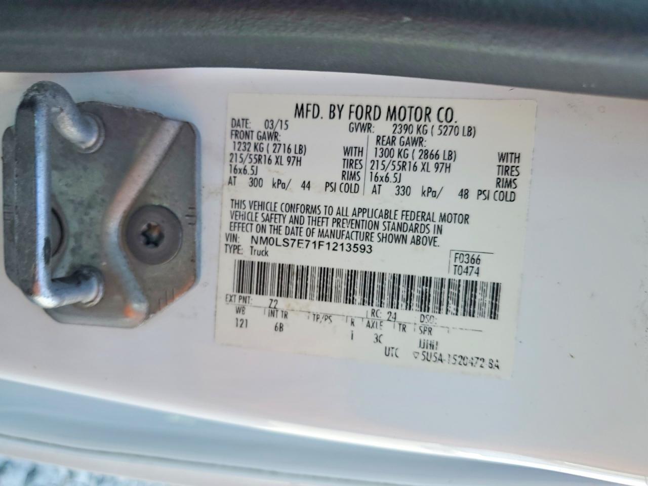 2015 FORD TRANSIT CONNECT XL photo 13