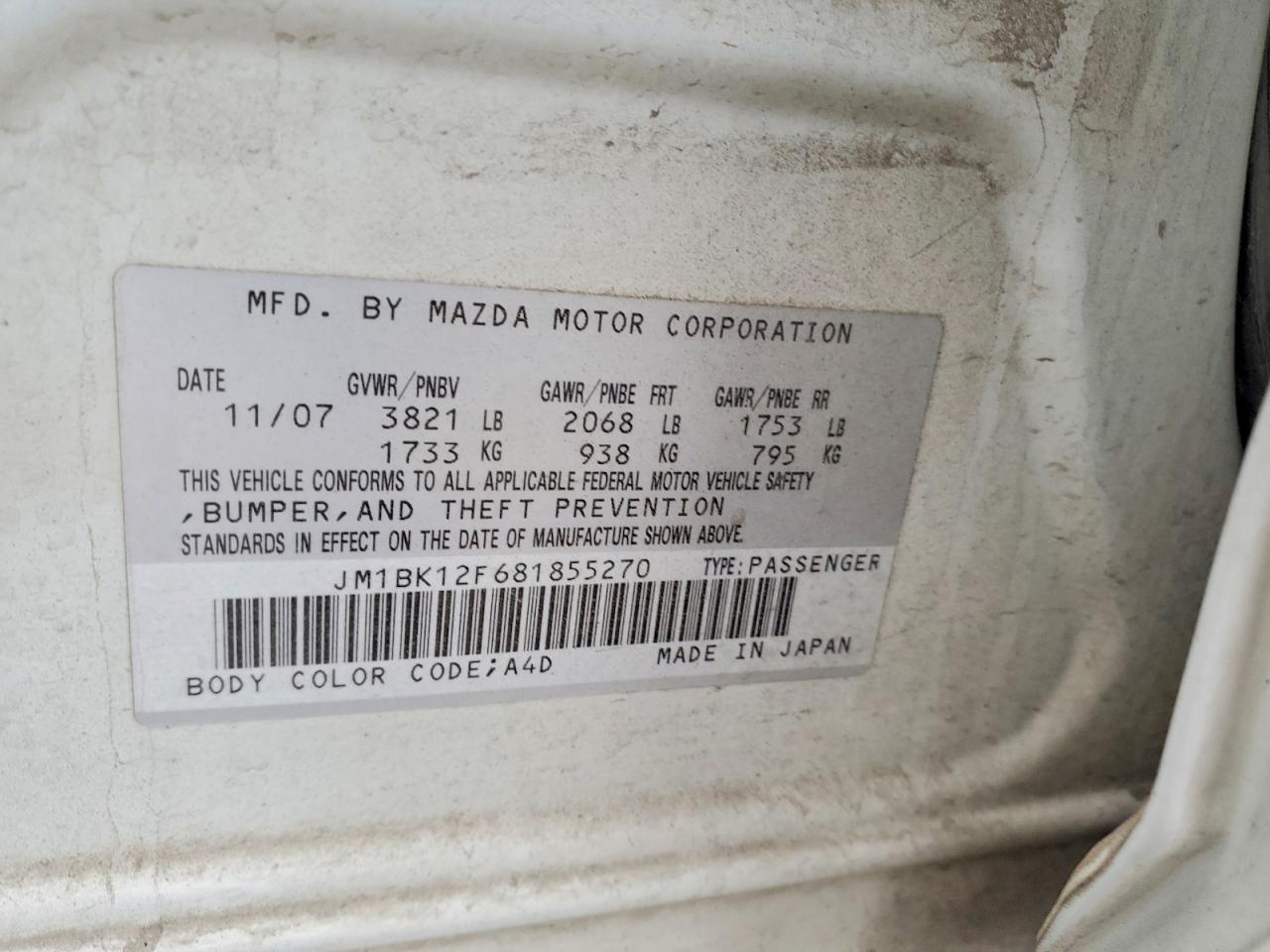 2008 MAZDA 3 photo 13