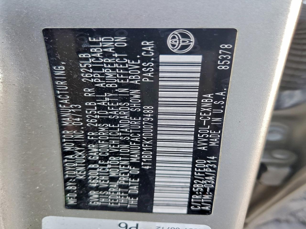 2013 TOYOTA CAMRY HYBRID photo 13