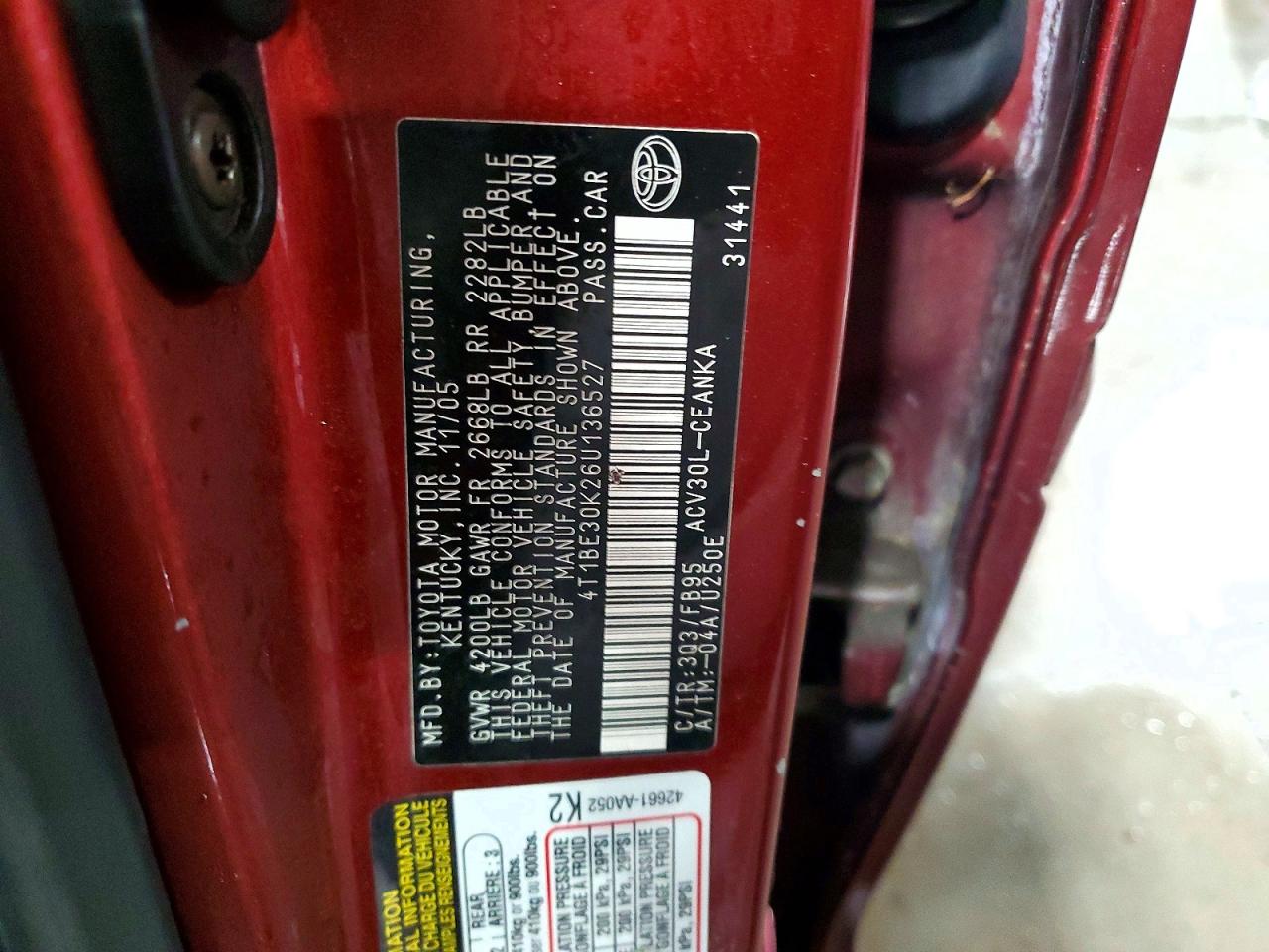 2006 TOYOTA CAMRY LE photo 23