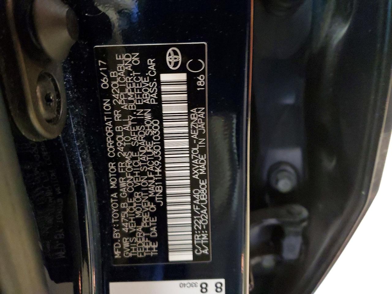 2018 TOYOTA CAMRY L photo 12