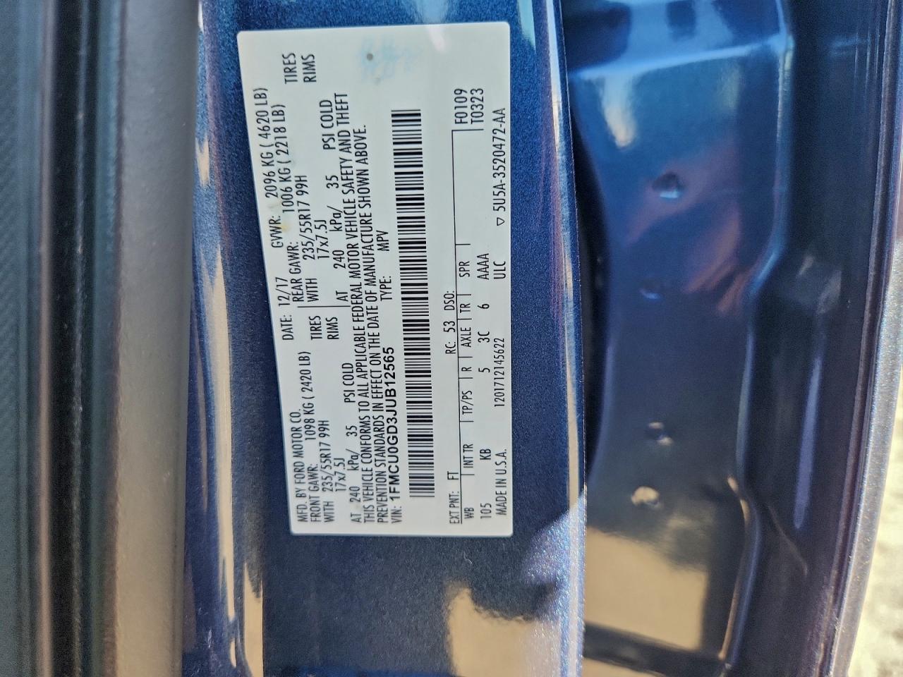 2018 FORD ESCAPE SE photo 12