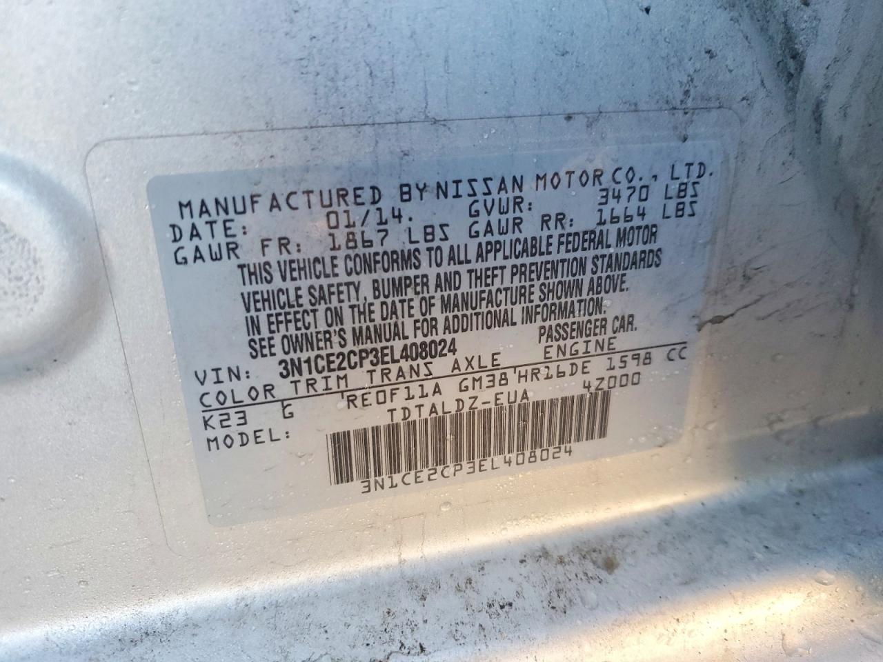 2014 NISSAN VERSA NOTE SV photo 23