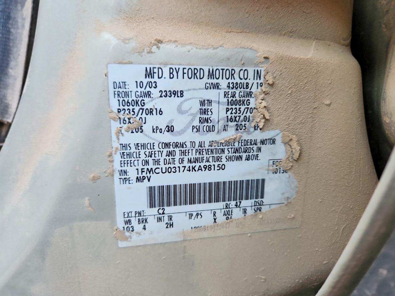 2004 FORD ESCAPE XLT photo 27