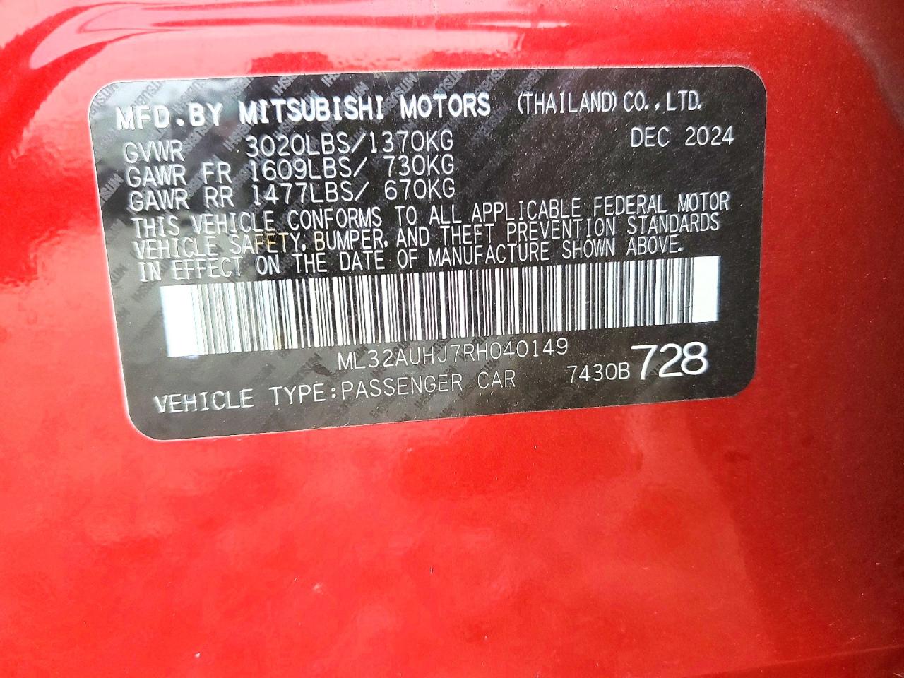 2024 MITSUBISHI MIRAGE ES photo 34