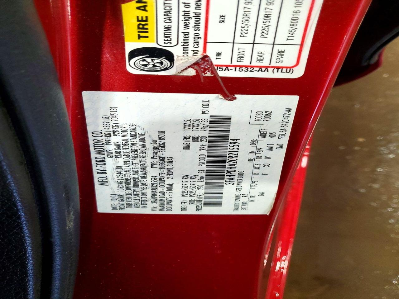 2012 FORD FUSION SE photo 12