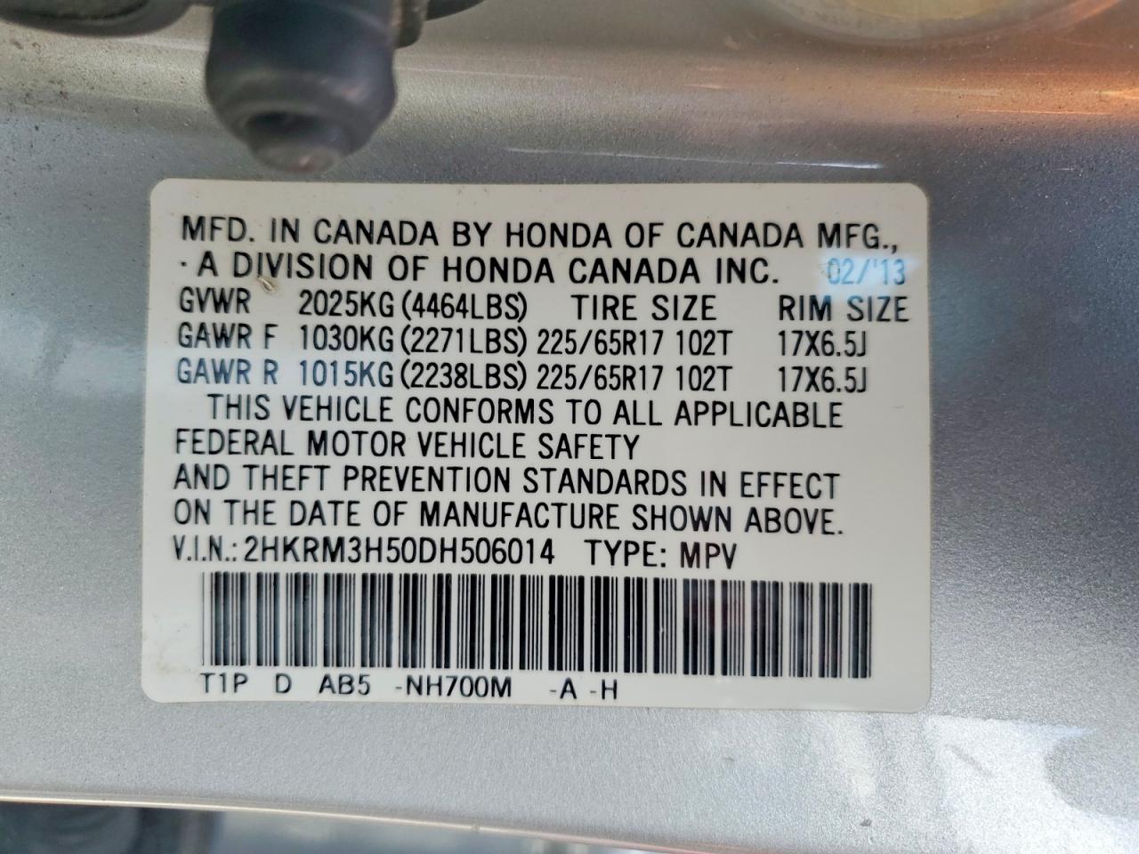 2013 HONDA CR-V EX photo 25