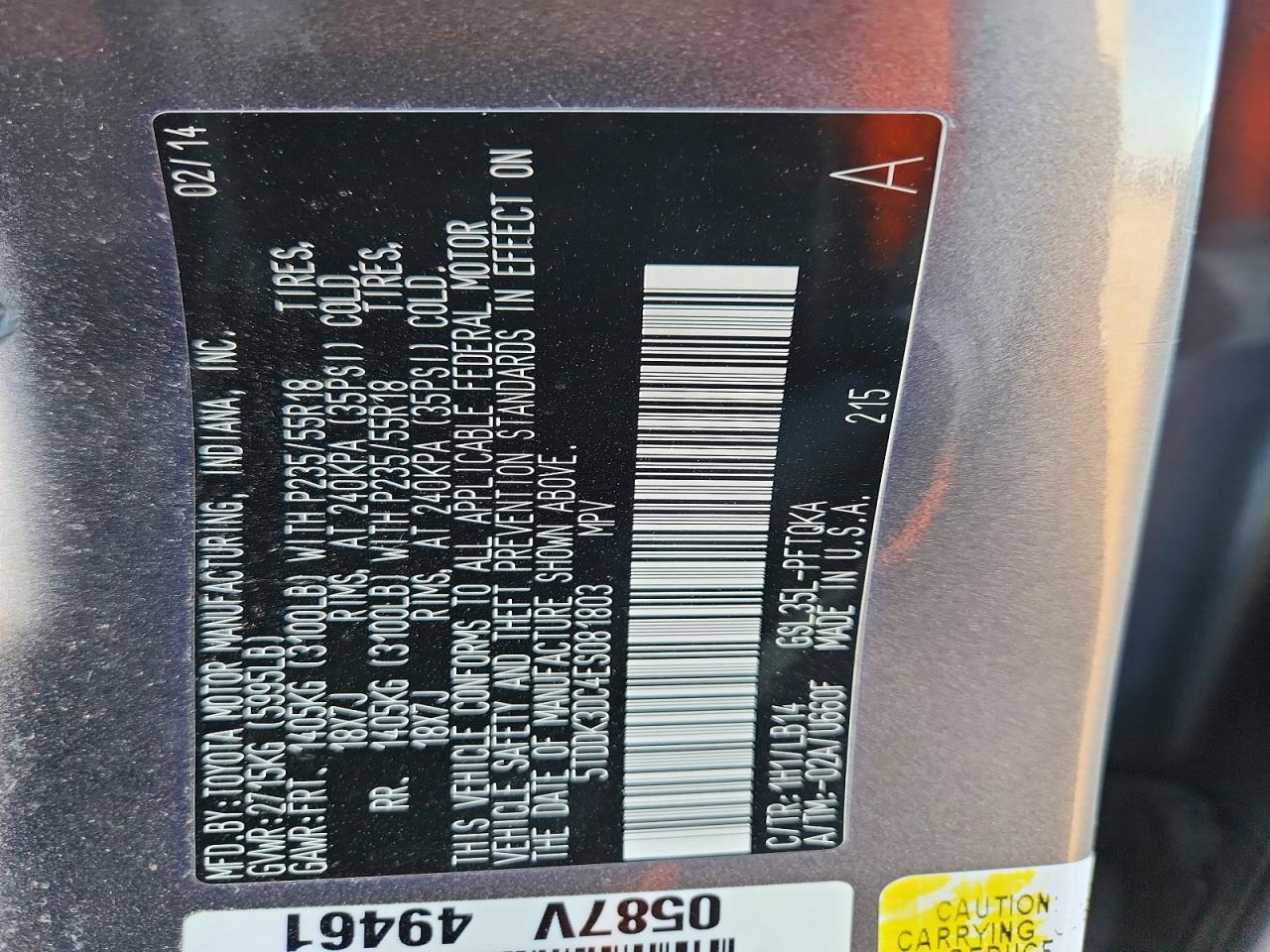 2014 TOYOTA SIENNA XLE 7-PASSENGER photo 13