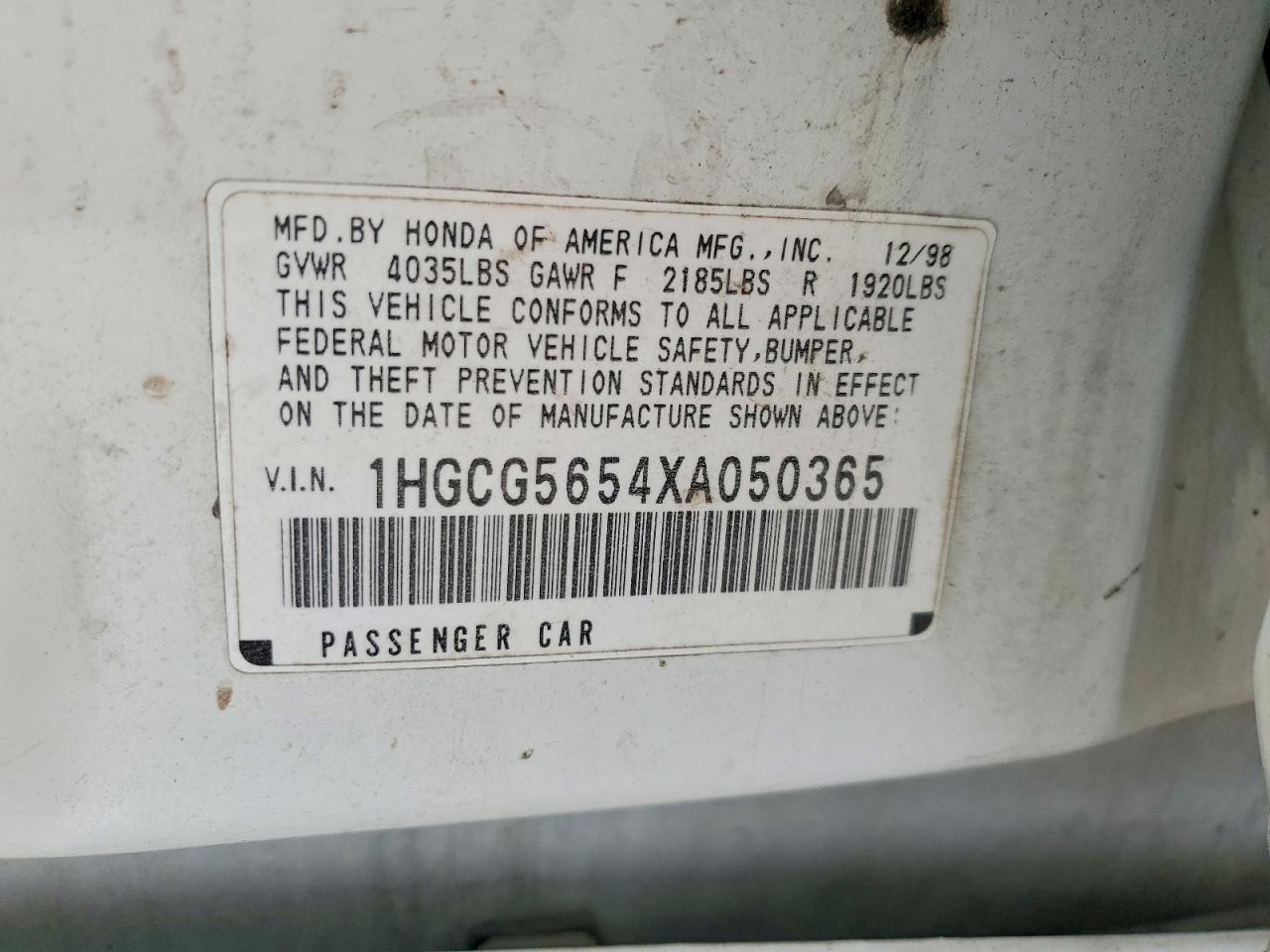 1999 HONDA ACCORD EX photo 13