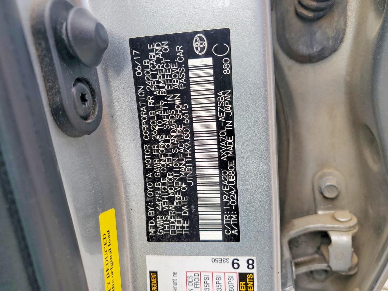 2018 TOYOTA CAMRY L photo 12