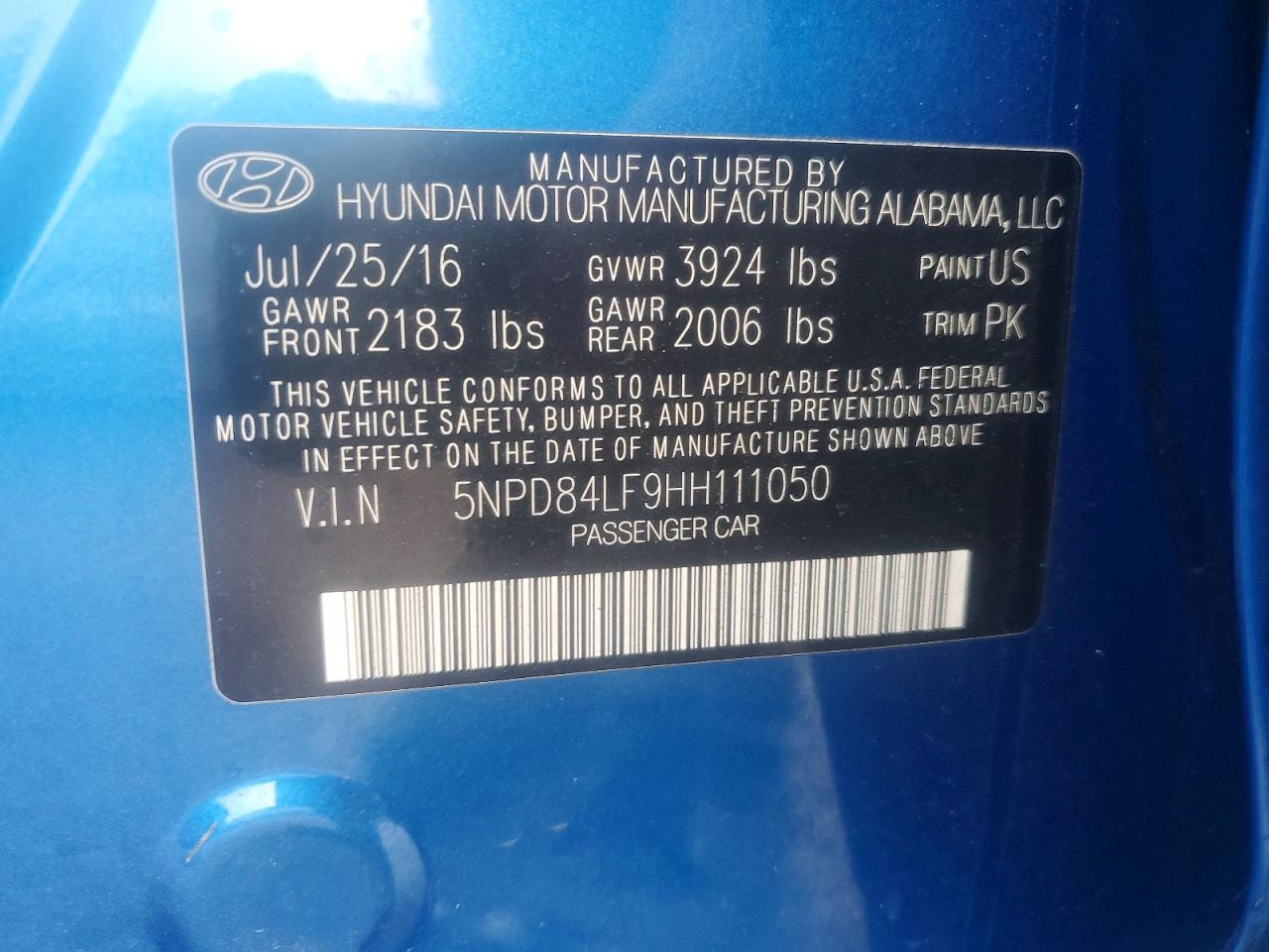 2017 HYUNDAI ELANTRA SE photo 12