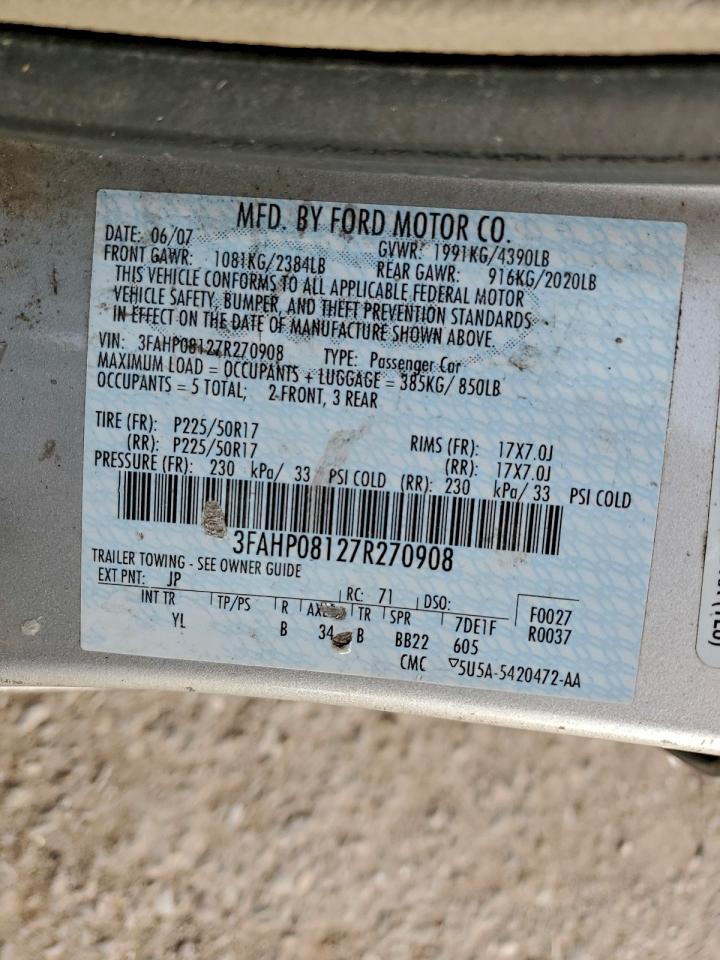 2007 FORD FUSION SEL photo 12