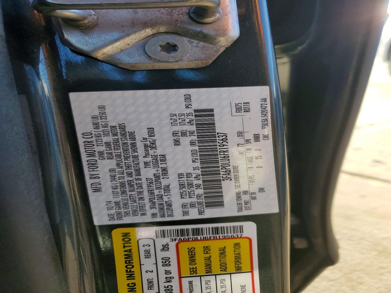 2015 FORD FUSION SE HYBRID photo 12