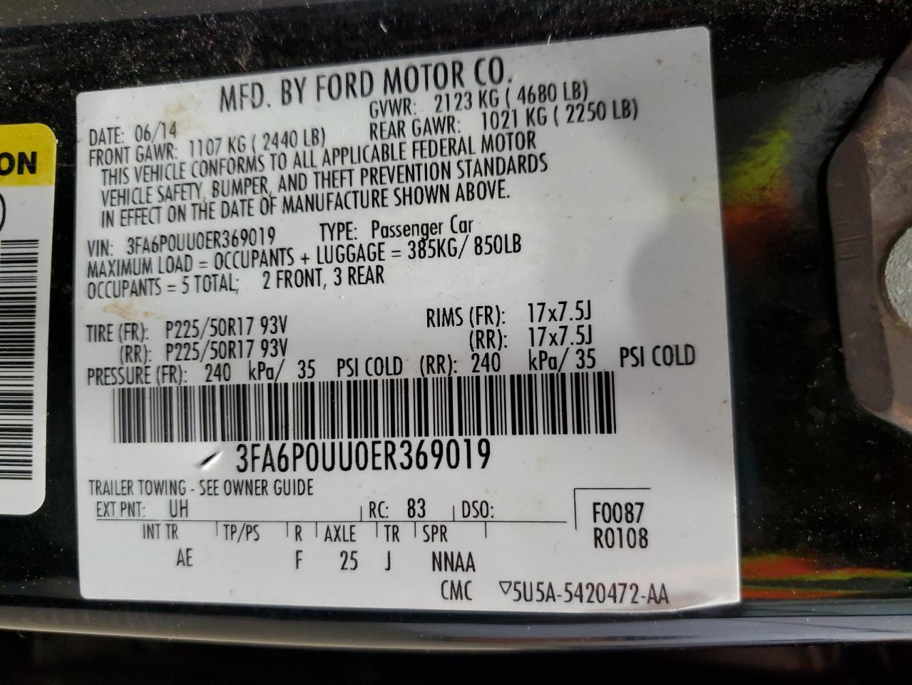 2014 FORD FUSION S HYBRID photo 13