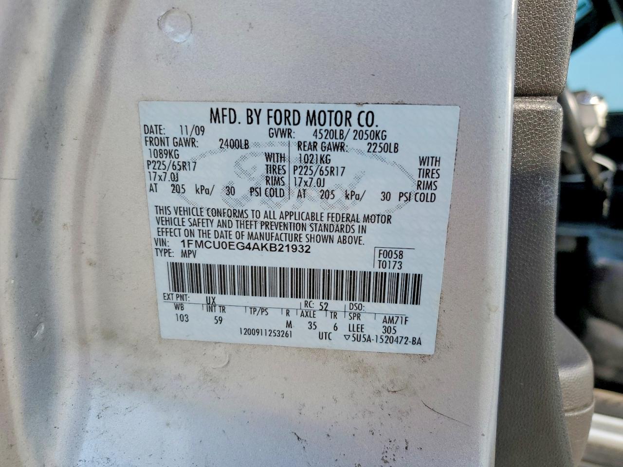 2010 FORD ESCAPE LIMITED photo 13