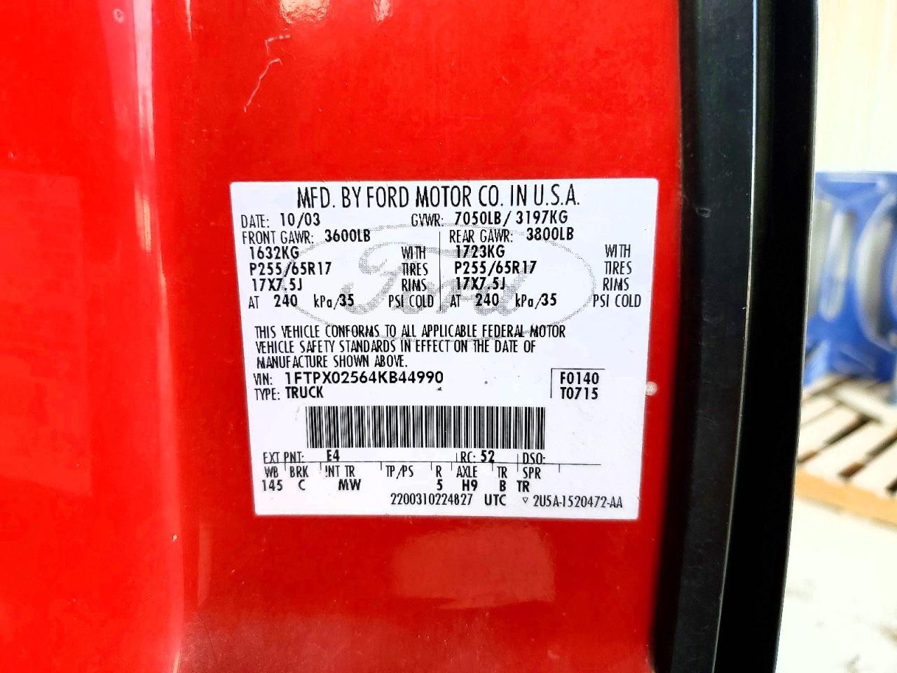 2004 FORD F150 photo 12