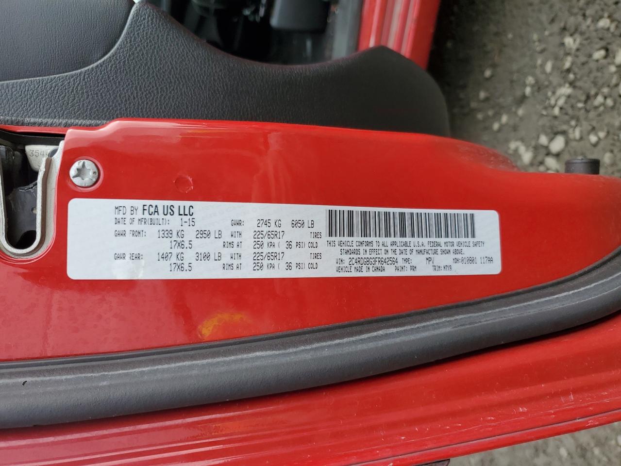 2015 DODGE GRAND CARAVAN SE photo 13