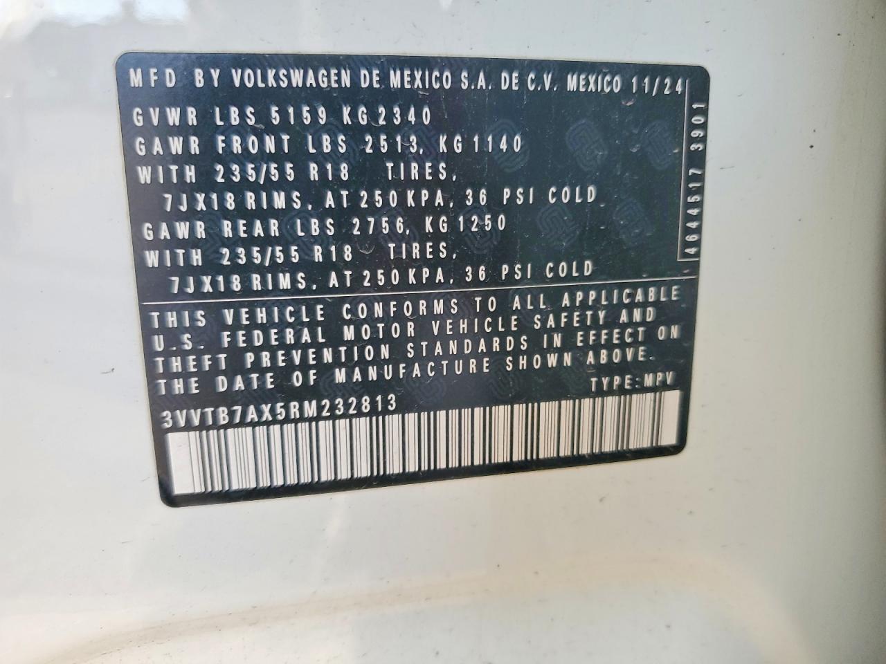 2024 VOLKSWAGEN TIGUAN WOLFSBURG photo 12
