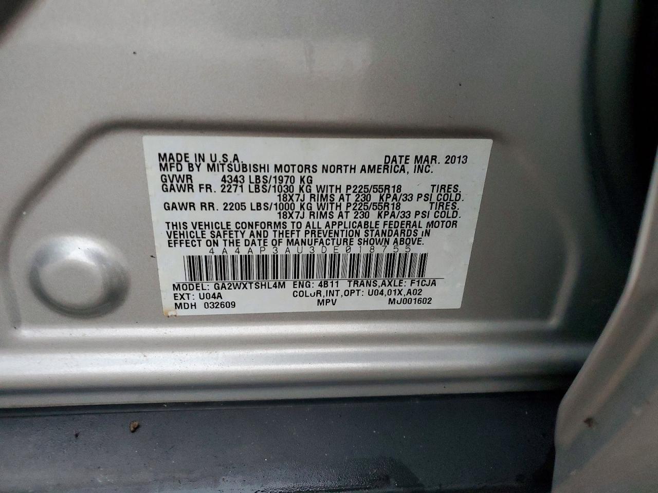 2013 MITSUBISHI OUTLANDER SPORT ES photo 34