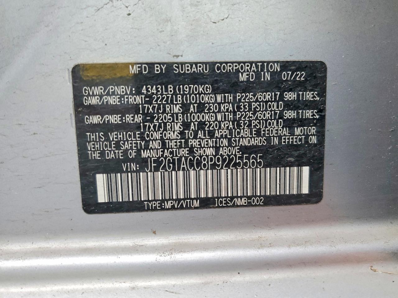 2023 SUBARU CROSSTREK PREMIUM photo 12