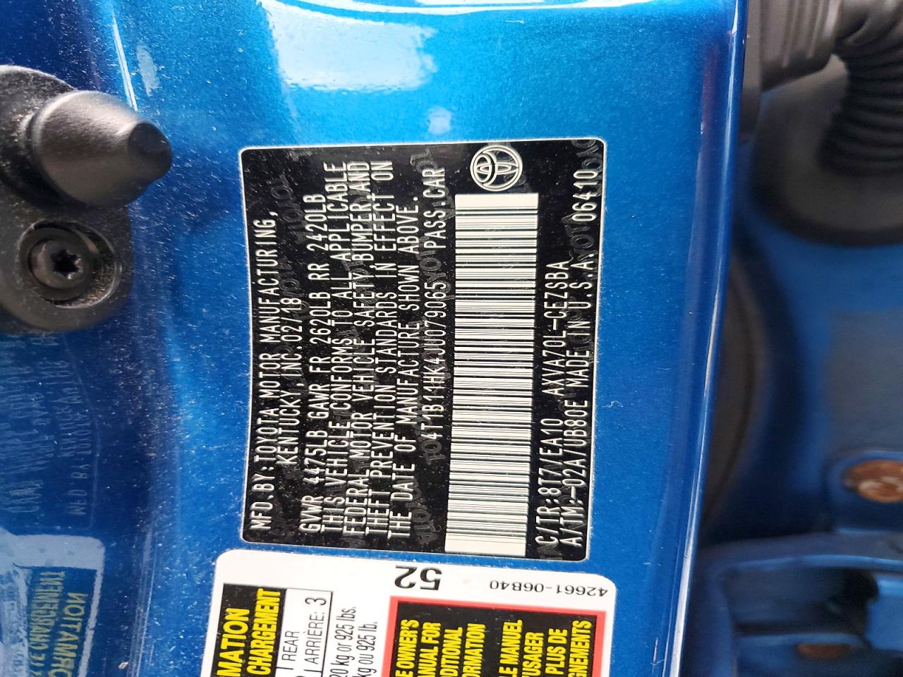 2018 TOYOTA CAMRY L photo 13
