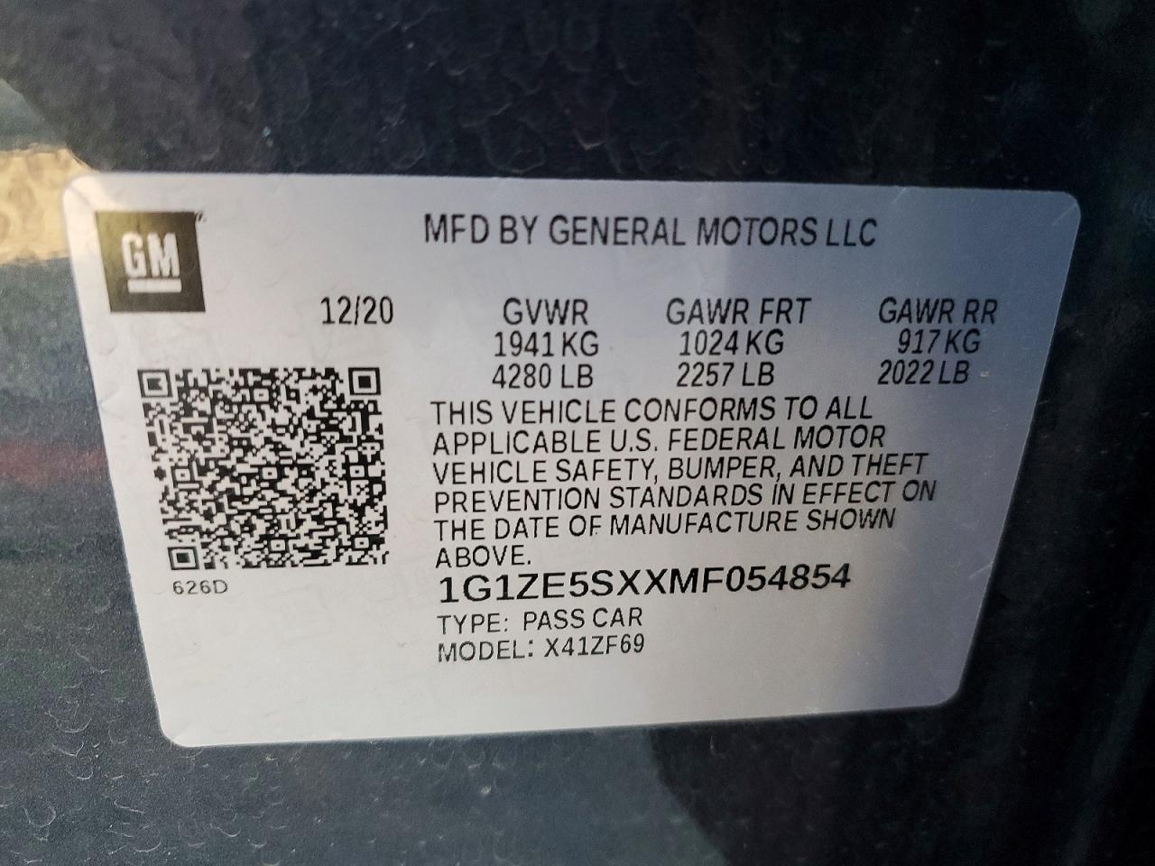 2021 CHEVROLET MALIBU PREMIER photo 12
