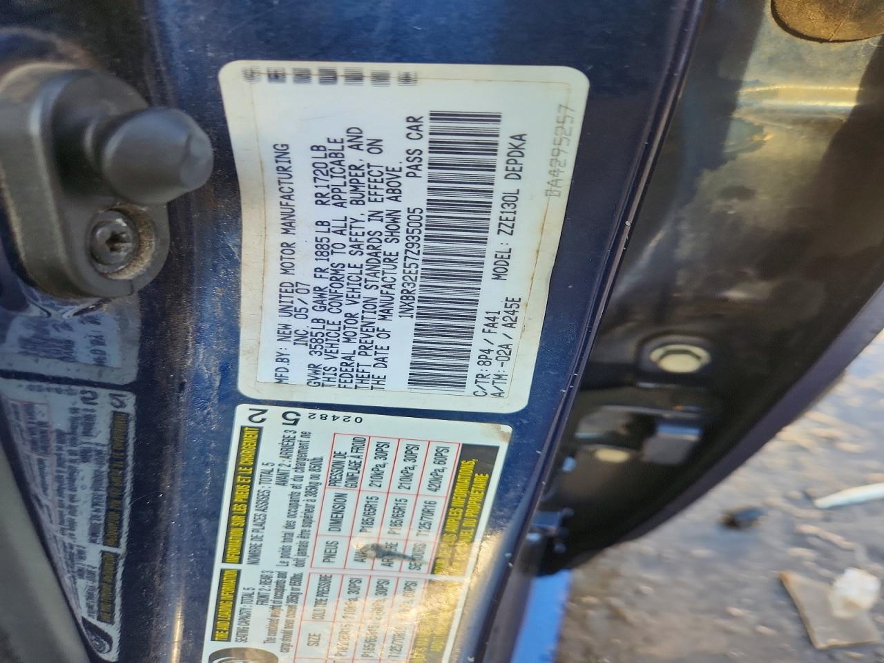 2007 TOYOTA COROLLA CE photo 12