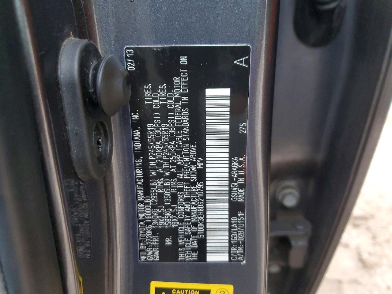 2013 TOYOTA HIGHLANDER LIMITED photo 12