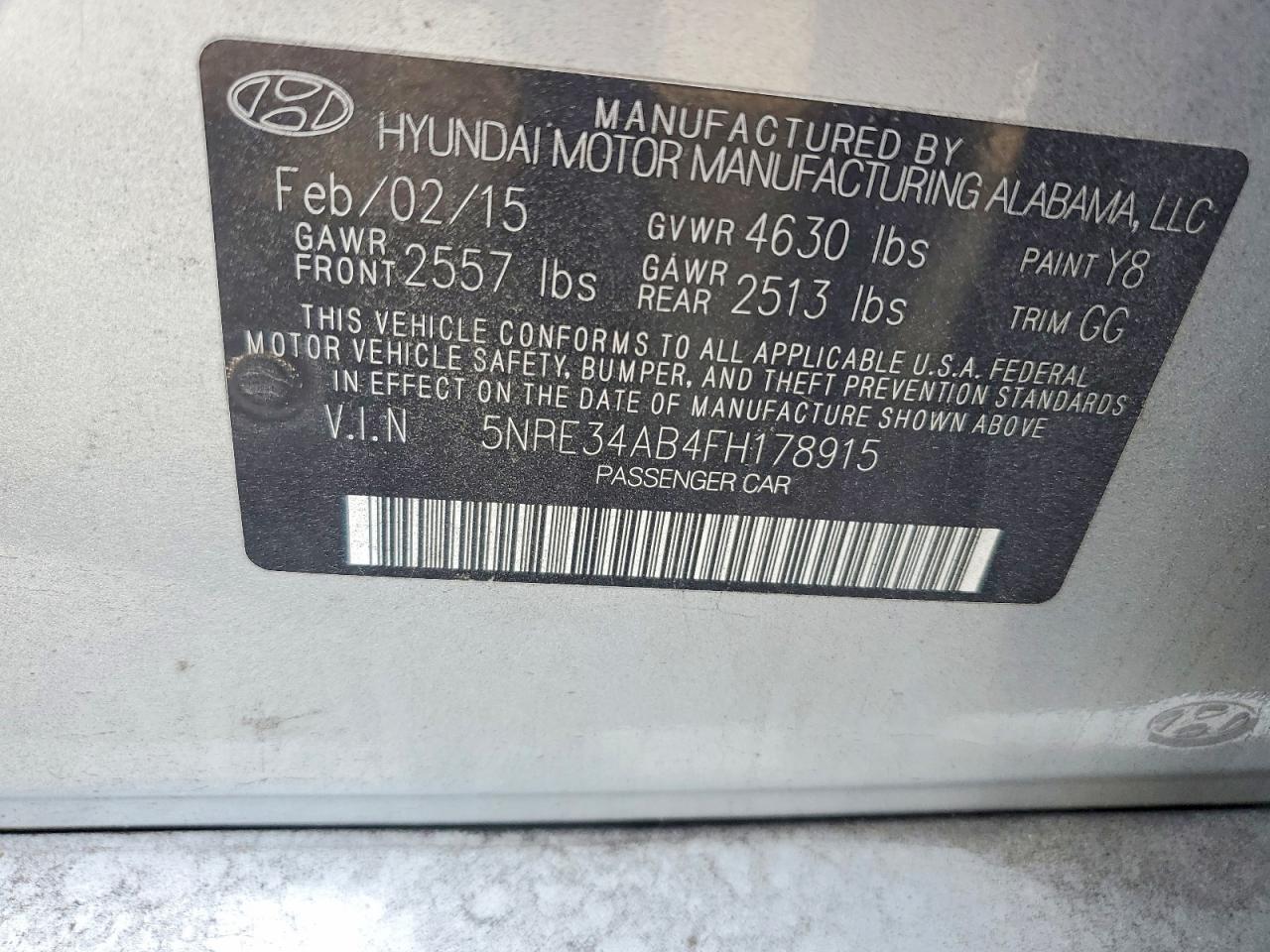 2015 HYUNDAI SONATA SPORT 2.0T photo 12