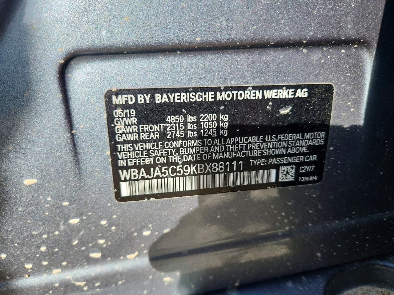 2019 BMW 530 I photo 12