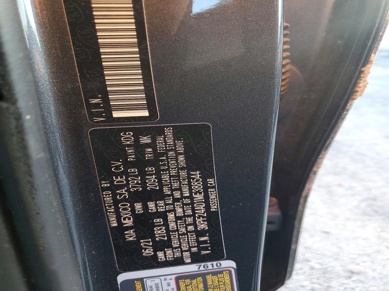 2021 KIA FORTE FE photo 12
