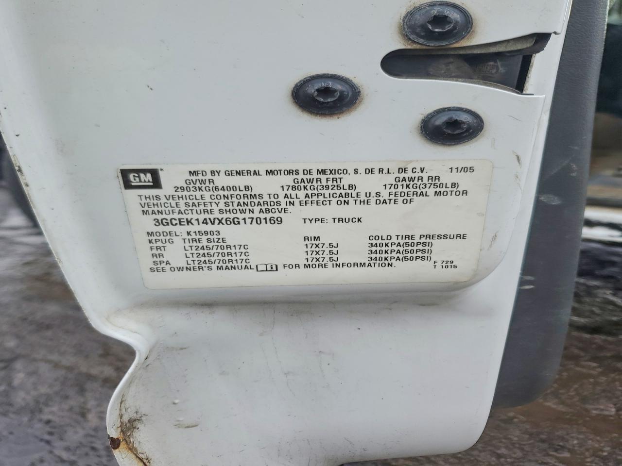 2006 CHEVROLET SILVERADO K1500 photo 12