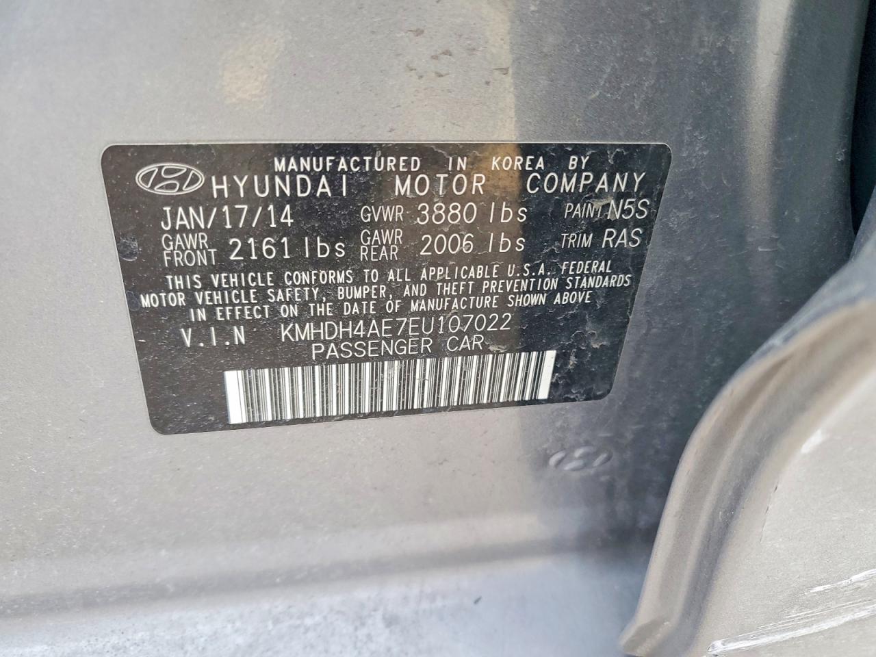 2014 HYUNDAI ELANTRA SE photo 13