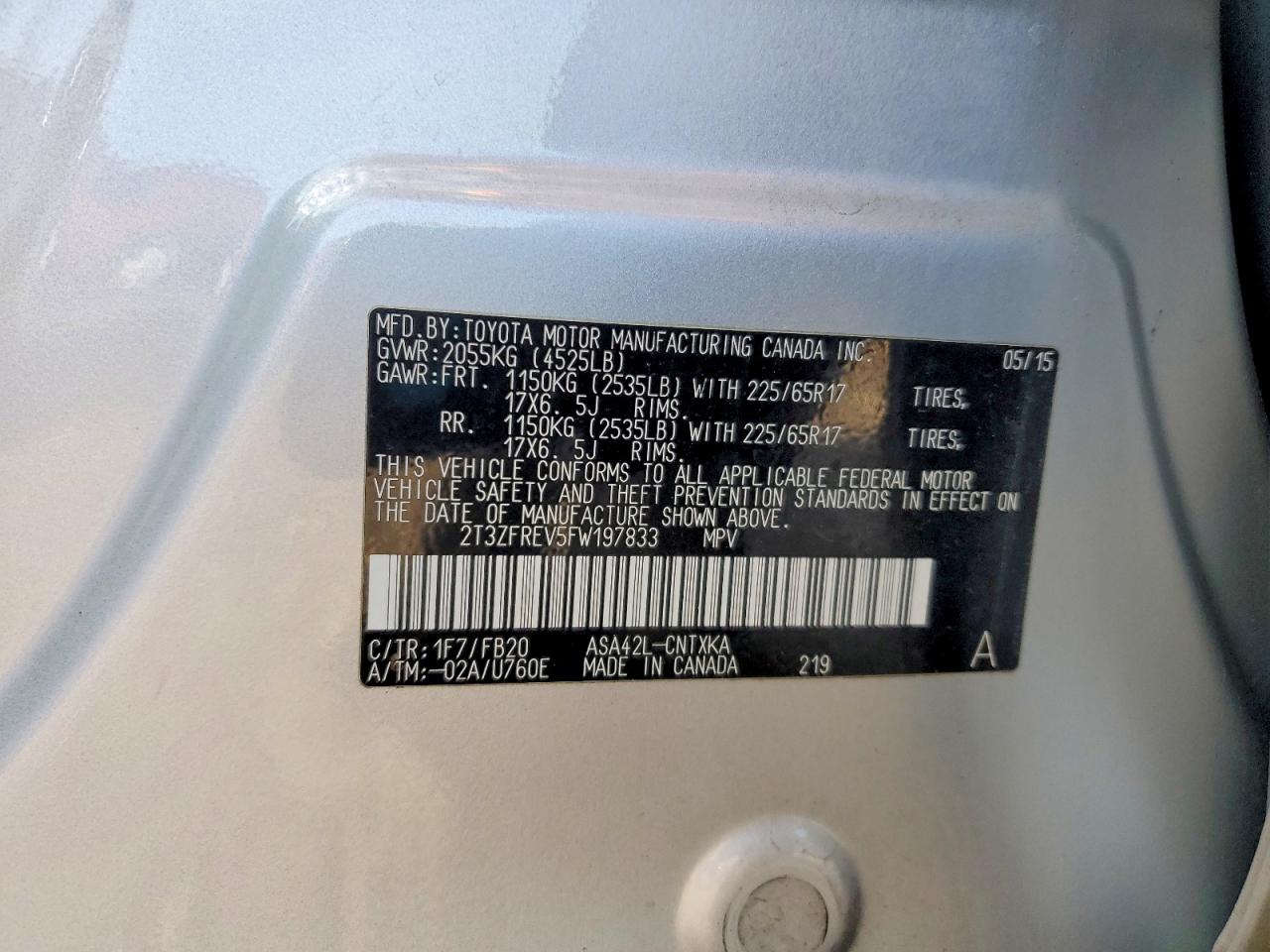 2015 TOYOTA RAV4 LE photo 13
