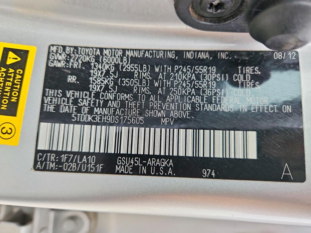 2013 TOYOTA HIGHLANDER LIMITED photo 14
