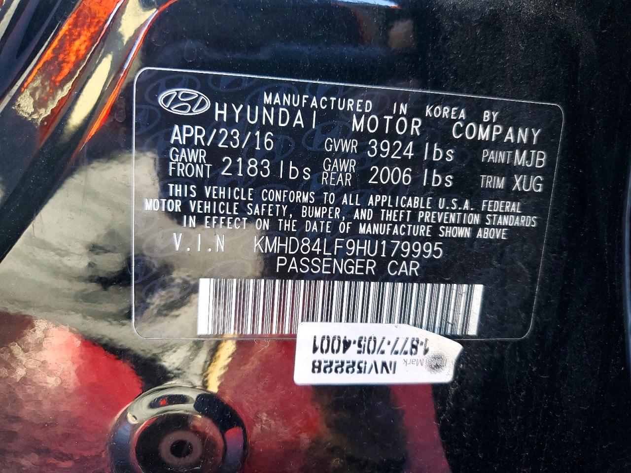 2017 HYUNDAI ELANTRA SE photo 12